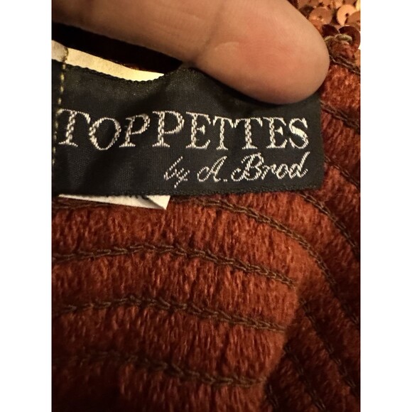 VTG 70s Toppettes By A. Brod Sequins Striped Silver Black Rainbow Disco Tube Top - Picture 10 of 10